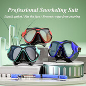 Ronilačka maska Naočale za plivanje Profesionalne naočale za ronjenje Komplet cijevi za plivanje HD kaljeno staklo za odrasle protiv magljenja s poklopcem za nos
