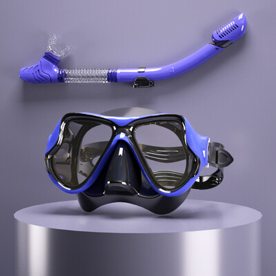 Ronilačka maska Naočale za plivanje Profesionalne naočale za ronjenje Komplet cijevi za plivanje HD kaljeno staklo za odrasle protiv magljenja s poklopcem za nos