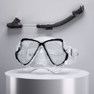 Ronilačka maska Naočale za plivanje Profesionalne naočale za ronjenje Komplet cijevi za plivanje HD kaljeno staklo za odrasle protiv magljenja s poklopcem za nos