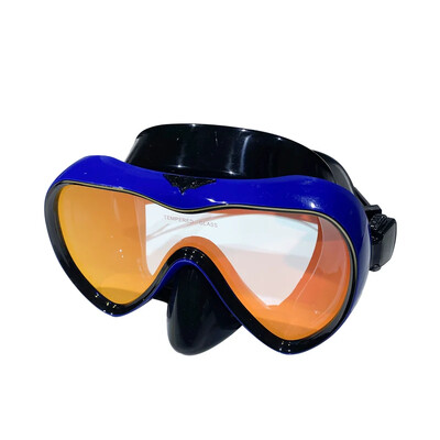 Profesionalūs plaukimo vandeniui atsparūs minkšti silikoniniai akiniai, padengiantys akinius, visiškai sauso kvėpavimo vamzdelio nardymo kaukė