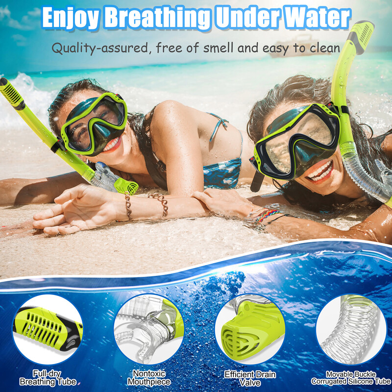 Profesionálna šnorchlovacia potápačská maska, sada na freediving pre dospelých, silikónová sukňa na potápanie s maskou z tvrdeného skla proti zahmlievaniu