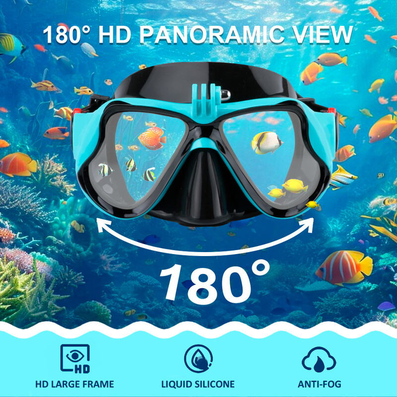 Profesionalna maska za podvodno ronjenje, ronilačke naočale s kamerom, naočale za plivanje, disalica, držač kamere za ronjenje za GoPro