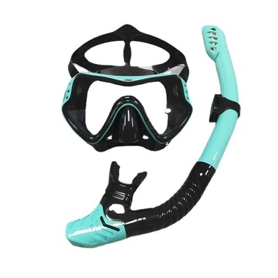 Costum de scufundări pentru adulți Mască din sticlă temperată Set tub de respirație din silicon Echipament complet uscat pentru snorkeling