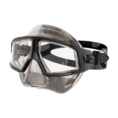 Profesionalna ronilačka maska s UV zaštitom i lećama visoke razlučivosti, niskim volumenom i suknjom od tekućeg silikona