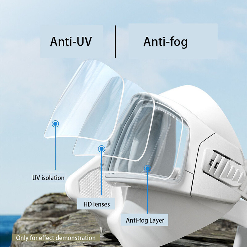 Profesionalna ronilačka maska s UV zaštitom i lećama visoke razlučivosti, niskim volumenom i suknjom od tekućeg silikona