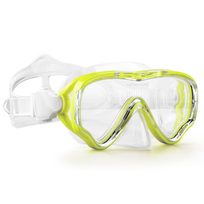 Potápačská maska, plavecké okuliare, šnorchel, silikónová sukňa, tvrdené sklo, panoramatické HD, proti zahmlievaniu s krytom nosa pre deti vo veku 8-12 rokov