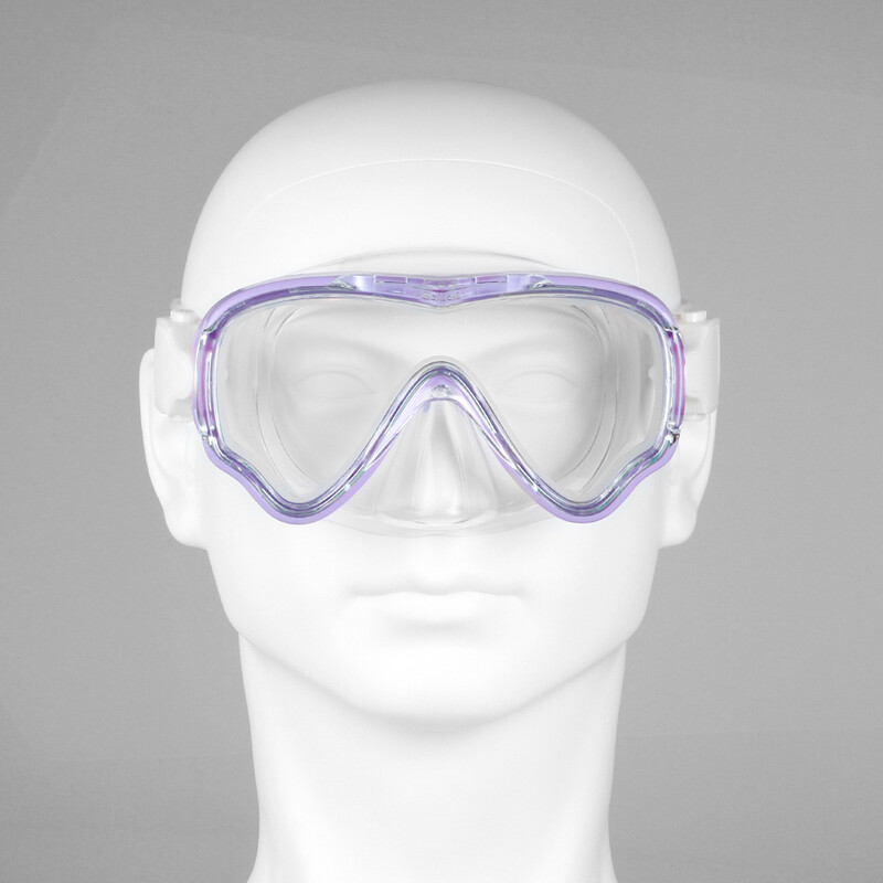 Potápačská maska, plavecké okuliare, šnorchel, silikónová sukňa, tvrdené sklo, panoramatické HD, proti zahmlievaniu s krytom nosa pre deti vo veku 8-12 rokov