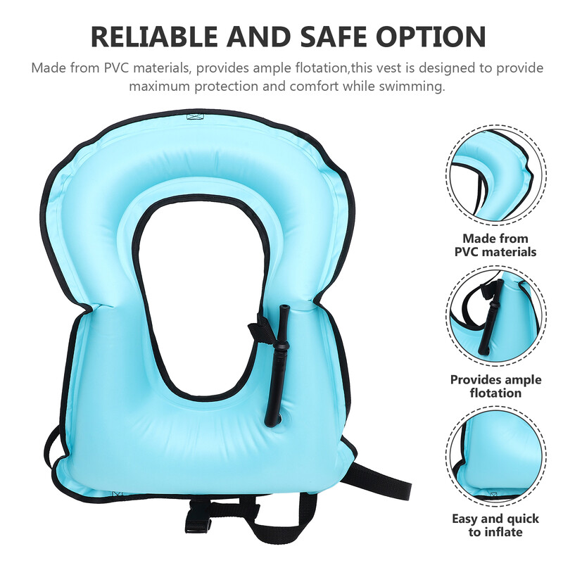 Vestă gonflabilă de înot Maiuri de înot gonflabile pentru respirație Snorkeling Veste de salvare în gaura cheii