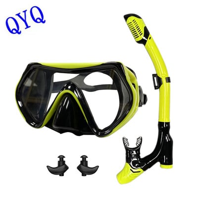 QYQ Professional niršanas maska Snorkel Adult Silikona svārki Ūdensizturīgs akvalangu maskas snorkel komplekts