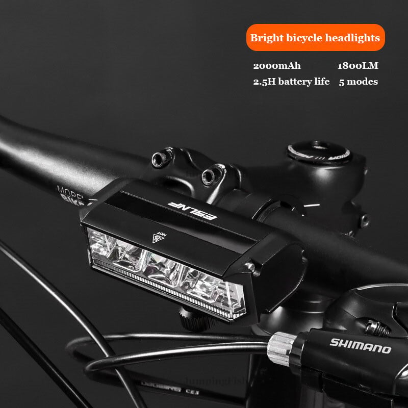 1800LM 3 LED-uri pentru biciclete MTB, 2000MAH, reîncărcabilă pentru bicicletă, lanternă, pentru ciclism în aer liber, accesorii pentru biciclete pentru scuter electric