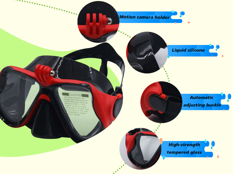 Mască de scufundări pentru snorkeling Set de mască de scufundare anti-ceață Suport pentru cameră pentru sport subacvatic pentru ochelari de înot Gopro Tub uscat