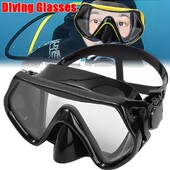 Maska za ronjenje Naočale za plivanje Silikonska suknja Kaljeno staklo Len Široki pogled Trening s poklopcem za nos Podesivi remen