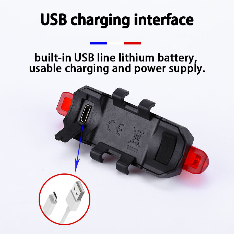 LED stražnja svjetla za bicikl, sigurnosno upozorenje za brdski bicikl, prednje i stražnje treptanje, dodaci za noćnu vožnju, osvjetljenje, USB punjenje
