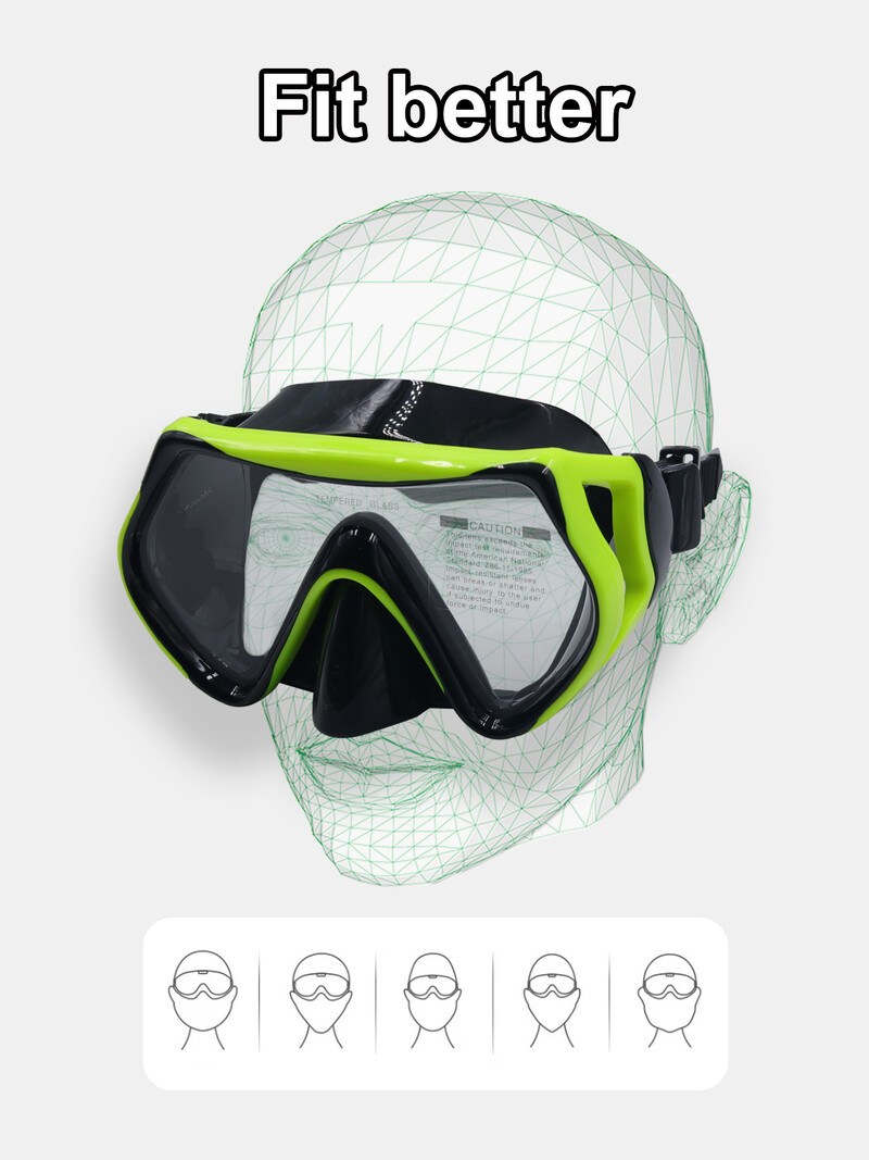 Ronilačka maska za ronjenje Profesionalne naočale za plivanje Scuba Disalica Silikonske ronilačke naočale za odrasle protiv magljenja s poklopcem za nos