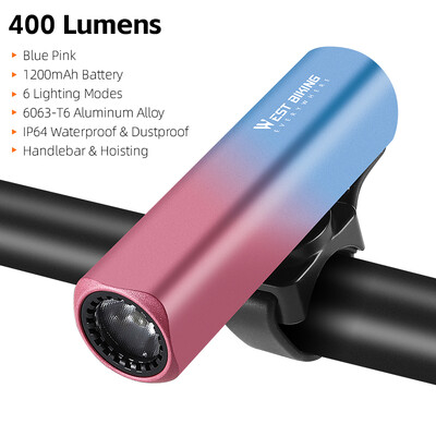 WEST BIKING Prednja svjetla za bicikle 400/800/1000 lumena Prednja svjetla za bicikle Svjetiljka Vodootporna MTB svjetiljka za cestovni biciklizam Dodaci