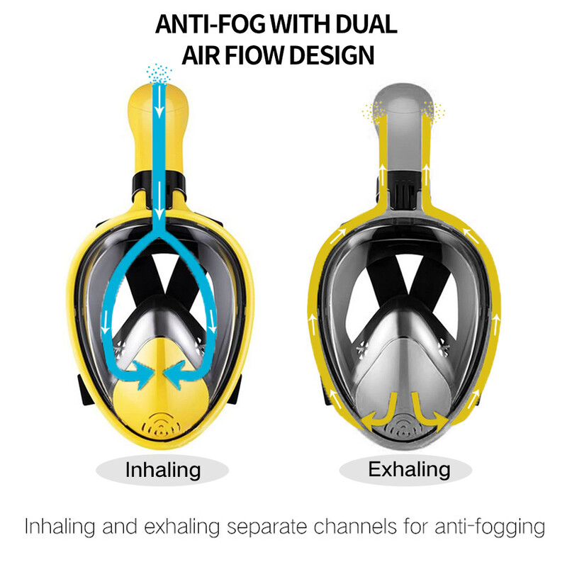 Maska za ronjenje preko cijelog lica Maska za ronjenje Naočale za plivanje za odrasle Odvojivi nosač kamere 180 Panoramski pogled Sigurnosni sustav za disanje