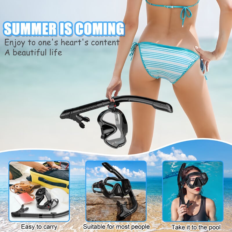 Profesionalna maska za ronjenje s disalicom Set cijevi za suho disanje Silikonska suknja za odrasle Kaljeno staklo Naočale protiv magljenja Dodaci za ronjenje