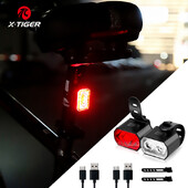 X-TIGER set svjetala za bicikle IPX6 kiša otporna na prednja svjetla Komplet stražnjih svjetala USB punjenje 6 brzina Svjetla za bicikle Vanjska oprema za bicikle