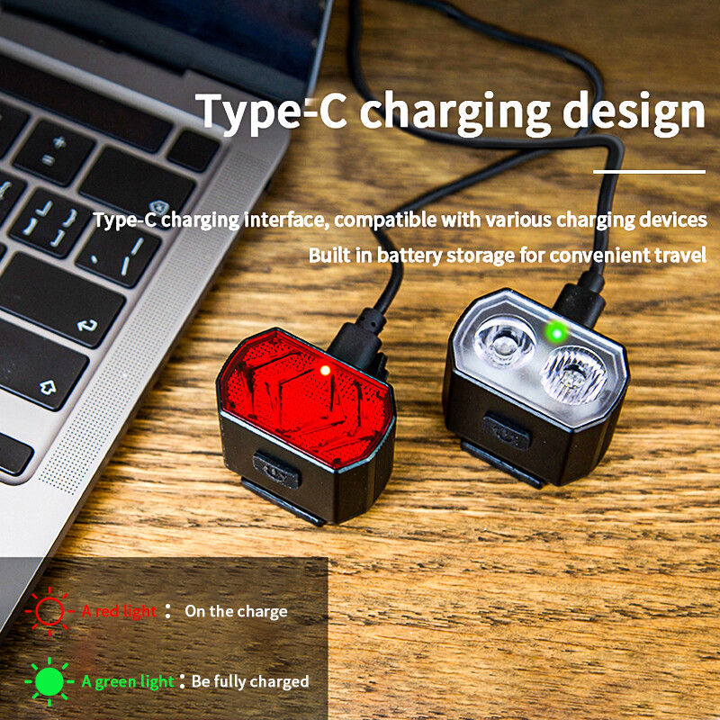 X-TIGER set svjetala za bicikle IPX6 kiša otporna na prednja svjetla Komplet stražnjih svjetala USB punjenje 6 brzina Svjetla za bicikle Vanjska oprema za bicikle