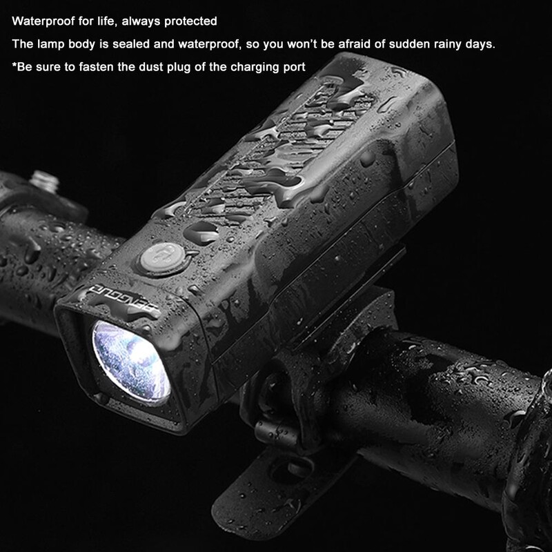 Kerékpár első lámpa Kerékpár lámpa 500 mAh USB újratölthető Könnyen telepíthető 3 mód Kerékpártartozékok a Bicycle Roa V9K6-hoz