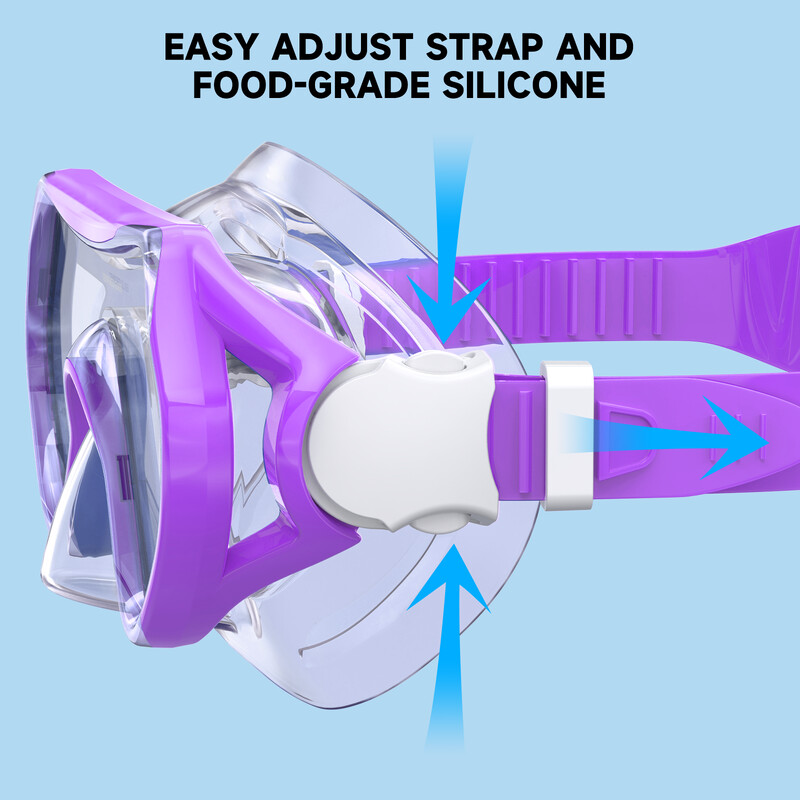 Findway dječja maska za ronjenje s disalicom s poklopcem za nos protiv magljenja/UV zaštitom 360° Vide Vision naočale za plivanje za dječake Djevojčice od 5-16 godina