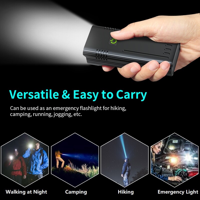 Lampă pentru bicicletă NATFIRE 10000 mAh, fară pentru bicicletă, rezistentă la ploaie, reîncărcabilă prin USB, pentru bicicletă, lanternă super luminoasă pentru ciclism. Lumină față/spate