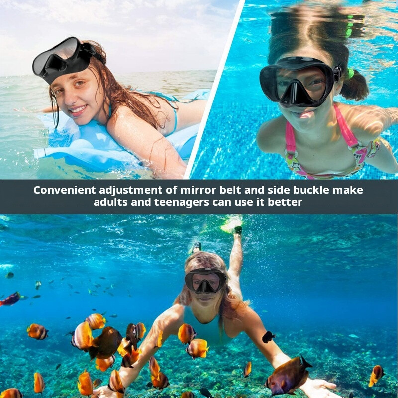 Potápačské okuliare Zorné pole 180° Proti zahmlievaniu Nevýbušné tekuté silikónové okuliare s plným obalom