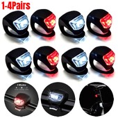 1-4 perechi Set de lumini față-spate pentru bicicletă cu LED-uri, far cu 3 moduri, far impermeabil MTB, bicicletă de munte, ciclism, far, lampă de avertizare din coadă