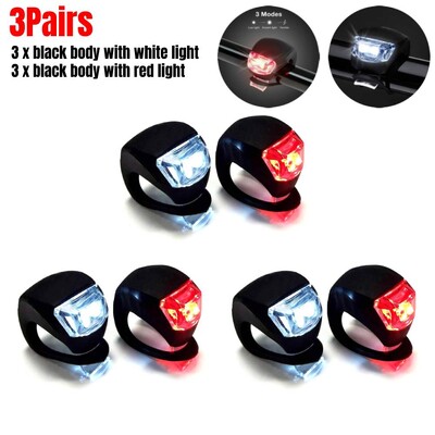 1-4 perechi Set de lumini față-spate pentru bicicletă cu LED-uri, far cu 3 moduri, far impermeabil MTB, bicicletă de munte, ciclism, far, lampă de avertizare din coadă