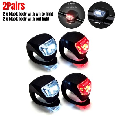 1-4 perechi Set de lumini față-spate pentru bicicletă cu LED-uri, far cu 3 moduri, far impermeabil MTB, bicicletă de munte, ciclism, far, lampă de avertizare din coadă