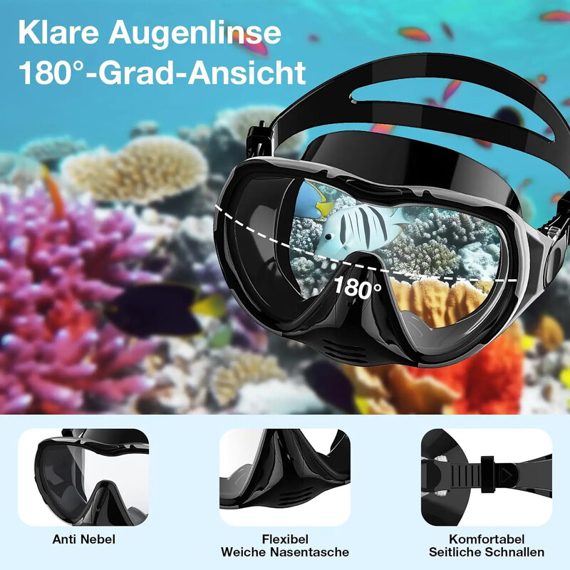 Búvárszemüveg készlet Sznorkelmaszk Felnőtt pára- és szivárgásgátló búvármaszk Élelmiszer minőségű szilikon maszk