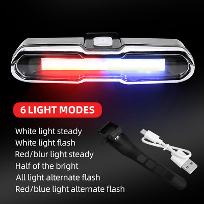 Zadné svetlo na bicykel, ultra jasné, nabíjateľné s USB a vysokou intenzitou LED, príslušenstvo, vodotesné svetlo na prilbu