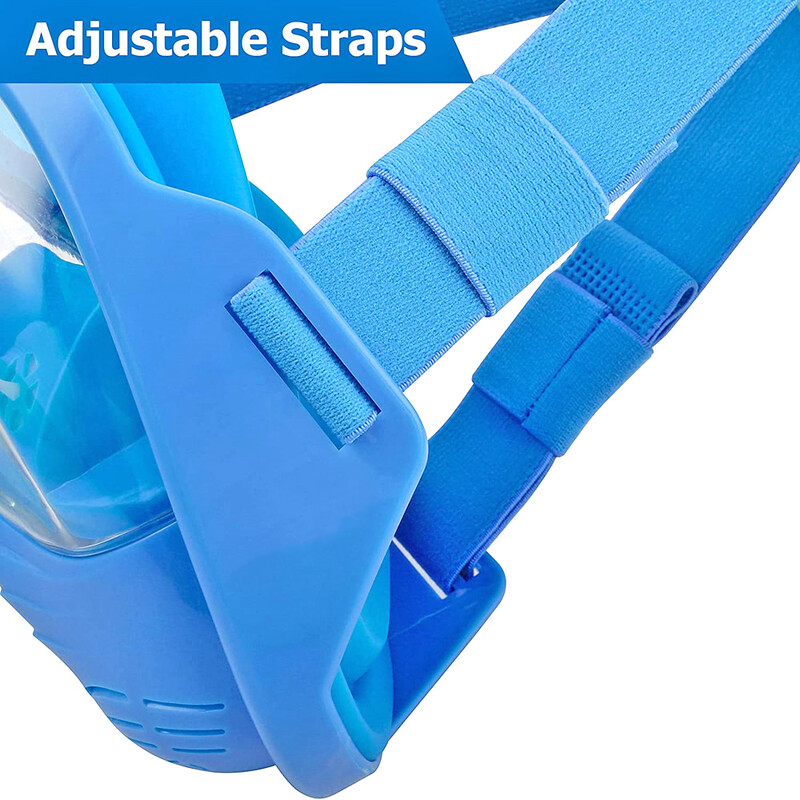 Detská celotvárová šnorchlová maska, potápačská maska s odnímateľným držiakom kamery, širokouhlý záber, proti zahmlievaniu, proti úniku, šnorchlovanie a plávanie pre deti