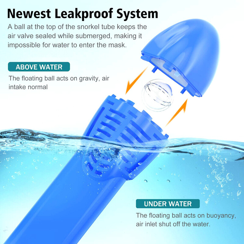 Detská celotvárová šnorchlová maska, potápačská maska s odnímateľným držiakom kamery, širokouhlý záber, proti zahmlievaniu, proti úniku, šnorchlovanie a plávanie pre deti