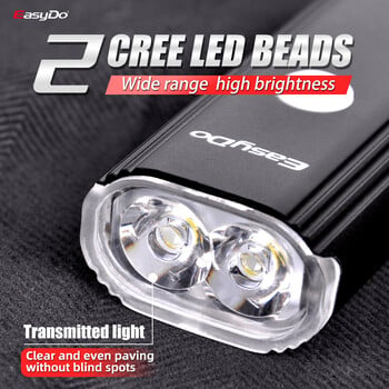 EasyDo Велосипедна светлина Bike Headlight USB Fast Charging 1000 Lumens Led Cycling Highlight Фенерче за MTB Аксесоари за шосейни велосипеди