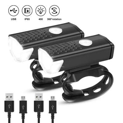 1/2GB velosipēda gaismas LED USB uzlādējams priekšējais lukturis MTB kalnu velosipēda lietus necaurlaidīgs velosipēda priekšējais lukturis velosipēda brīdinājuma lukturis