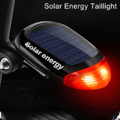 Zadné svetlo na bicykel Solárne napájané LED svetlo Zadné svetlo Cyklistické MTB zadné svetlo Zadné vodotesné vonkajšie výstražné svetlo pre bicykel