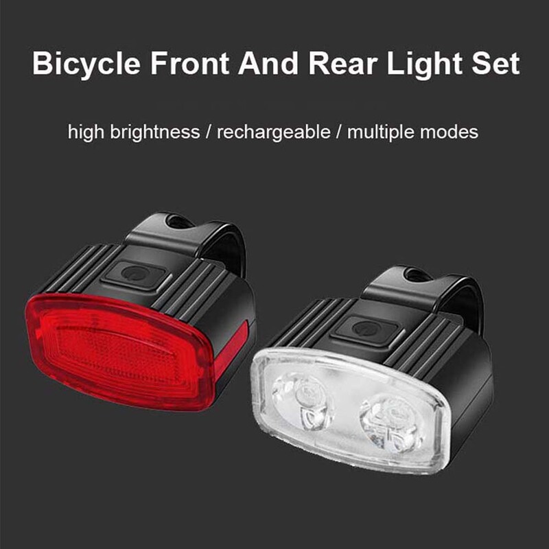 LED zadné svetlá na bicykel, nabíjateľné USB predné svetlo, bezpečnostné výstražné svetlo na bicykel, vodotesné predné zadné svetlo pre MTB horský bicykel