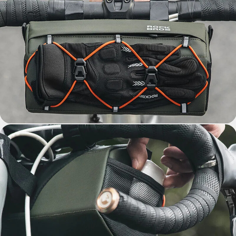 ROCKBROS Torba za prednju zračnicu za bicikl Kapacitet 2,2 L Torba za upravljač Vodootporna višenamjenska prijenosna torba za nošenje Torba za cijev Elastična traka