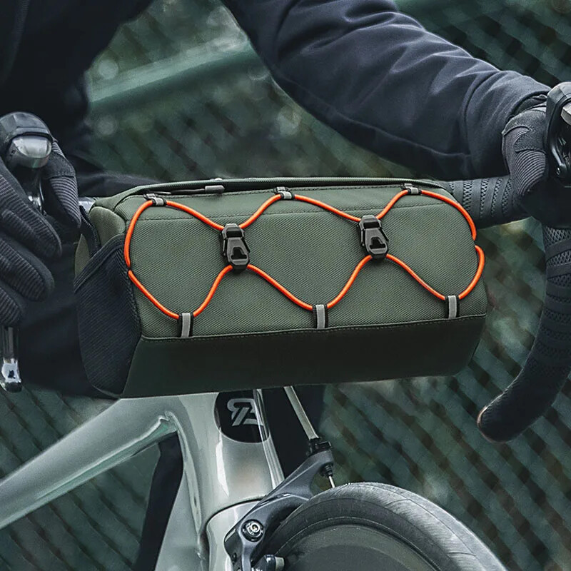 ROCKBROS Torba za prednju zračnicu za bicikl Kapacitet 2,2 L Torba za upravljač Vodootporna višenamjenska prijenosna torba za nošenje Torba za cijev Elastična traka