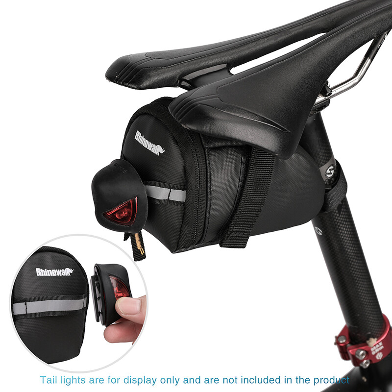 Rhinowalk Bike Mala torba za sedlo, reflektirajuća, otporna na prskanje, s reflektirajućim može se objesiti, stražnje svjetlo, biciklizam za Mtb, cestovni bicikl, set alata