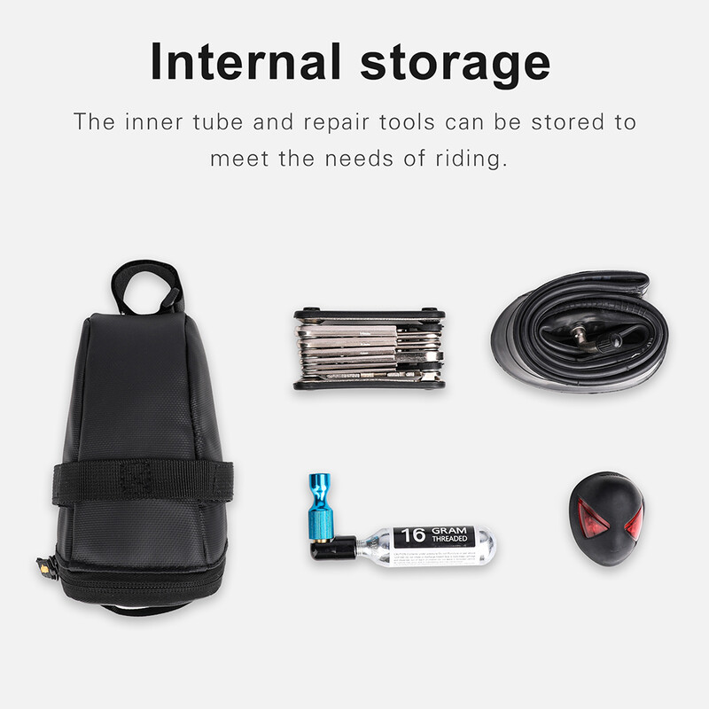 Rhinowalk Bike Mala torba za sedlo, reflektirajuća, otporna na prskanje, s reflektirajućim može se objesiti, stražnje svjetlo, biciklizam za Mtb, cestovni bicikl, set alata