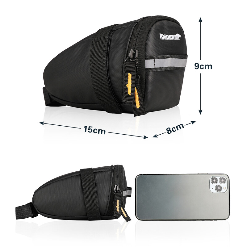 Rhinowalk Bike Mala torba za sedlo, reflektirajuća, otporna na prskanje, s reflektirajućim može se objesiti, stražnje svjetlo, biciklizam za Mtb, cestovni bicikl, set alata