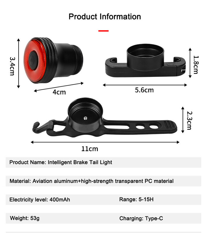 Išmanieji jutikliniai dviračių žibintai Nakties važiavimo apšvietimo įranga Saugus kelio apšvietimas LCD paryškinamas kelio šviesos jutiklis, automatinis apšvietimas