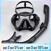 Komplet cijevi za disanje s ronilačkim zrcalom za muškarce i žene Nova maska za podmornicu od silikona za lice s velikim okvirom za odrasle