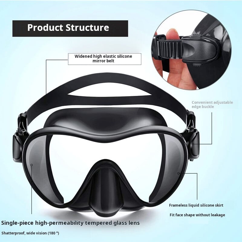 Ronilačke naočale s vidnim poljem od 180° Naočale za plivanje od tekućeg silikona otporne na magljenje i otporne na eksploziju