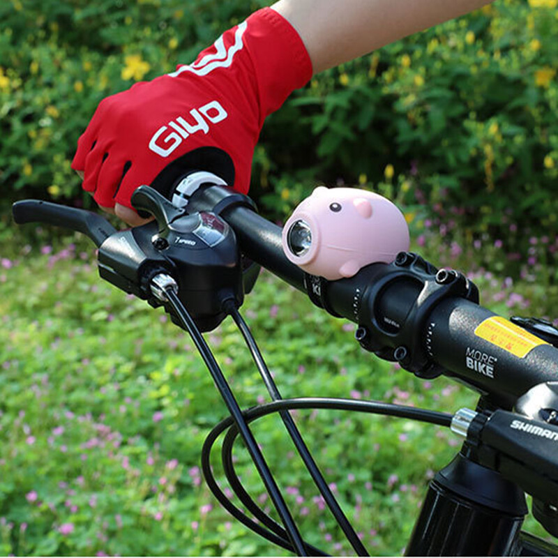 Slatka svjetiljka za upravljač bicikla 3 načina osvjetljenja Dječja crtana svinja USB Punjiva Vodootporna dodatna oprema Balans Dekoracija automobila