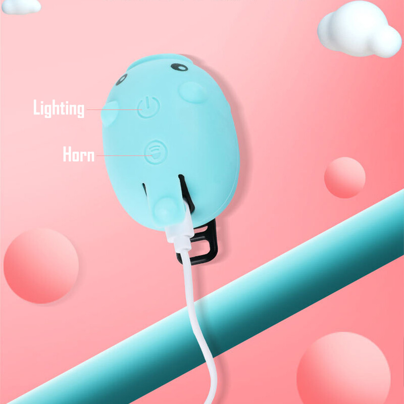 Slatka svjetiljka za upravljač bicikla 3 načina osvjetljenja Dječja crtana svinja USB Punjiva Vodootporna dodatna oprema Balans Dekoracija automobila