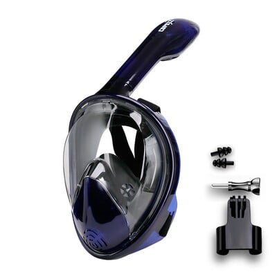 COPOZZ maska za ronjenje s punim licem, naočale protiv zamagljivanja s nosačem za kameru, podvodna široka maska za plivanje s disalicom za odrasle