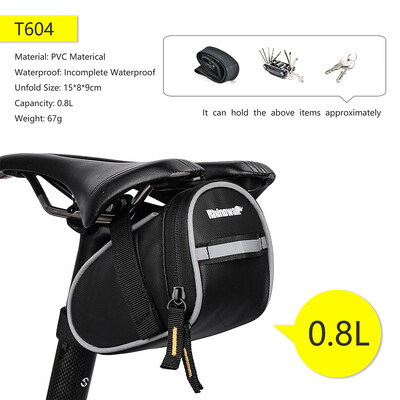 Rhinowalk 1.5L Bicikl Bike Saddle Bag biciklističko sjedalo Bicycle Tail Reflektirajuće torbe Stražnja torba vodootporna torba za sedlo